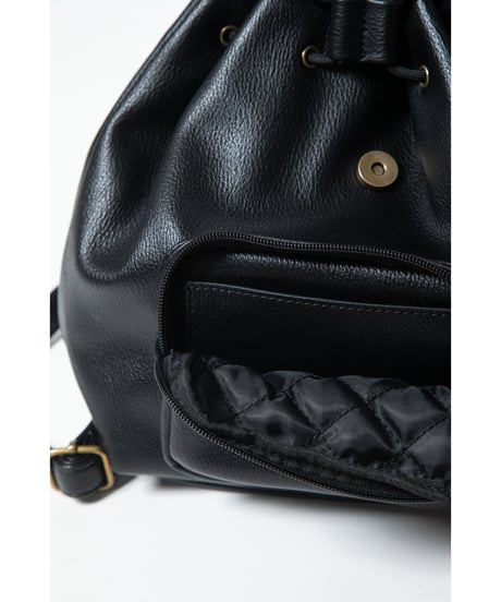 Mini leather back pack / black