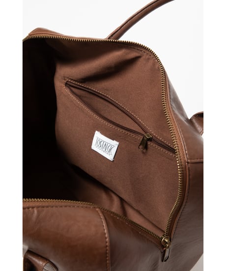 Leather boston bag / brown