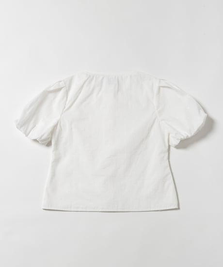 Polka dots embroidery blouse / white
