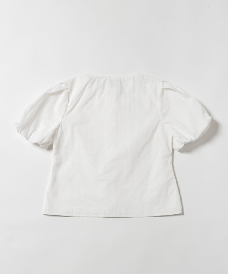 Polka dots embroidery blouse / white | Tostalgi