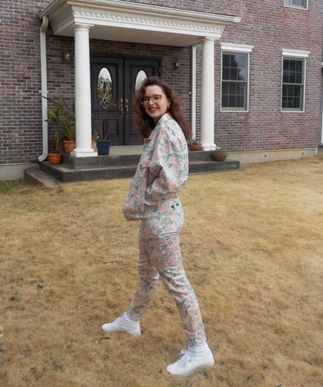 Tostalgic floral denim pants / floral