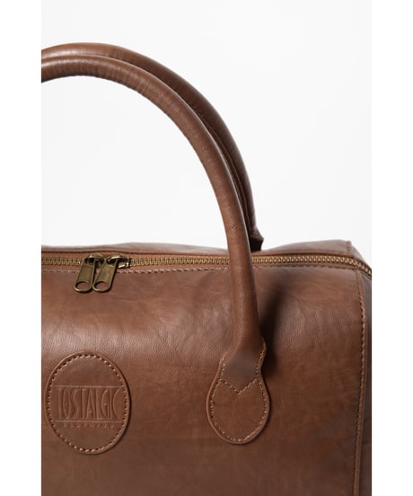 Leather boston bag / brown
