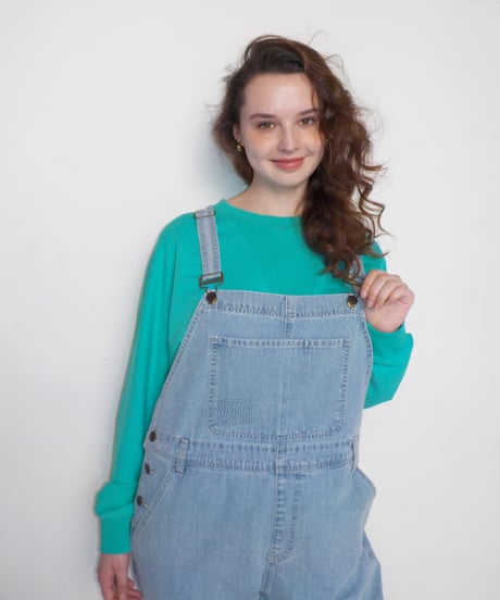 Light ribbed sweatshirt/ blue green