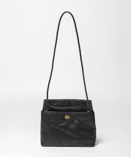Leather patchwork style bag / black