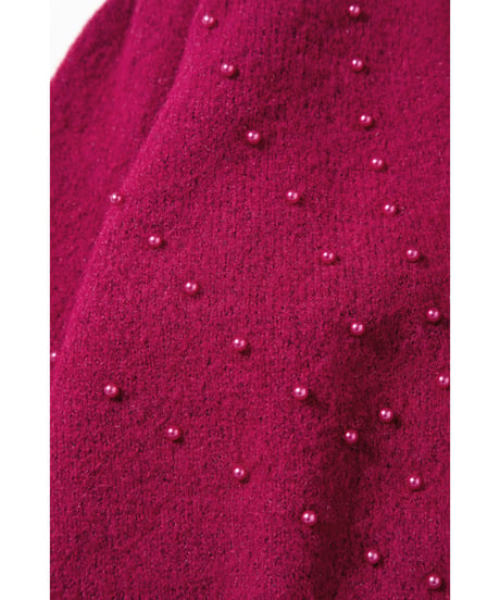 Mohairish pearl cardigan / pink