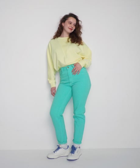 Tostalgic denim pants / blue green
