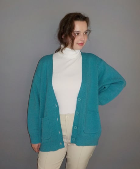 Big knit cardigan / green