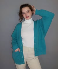 Big knit cardigan / green