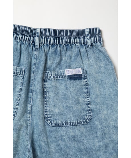 Summer denim half pants / acid wash
