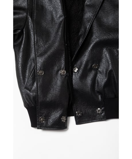 2way leather jacket / black