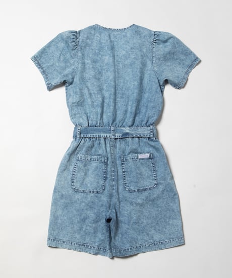 Denim embroidery rompers / acid wash