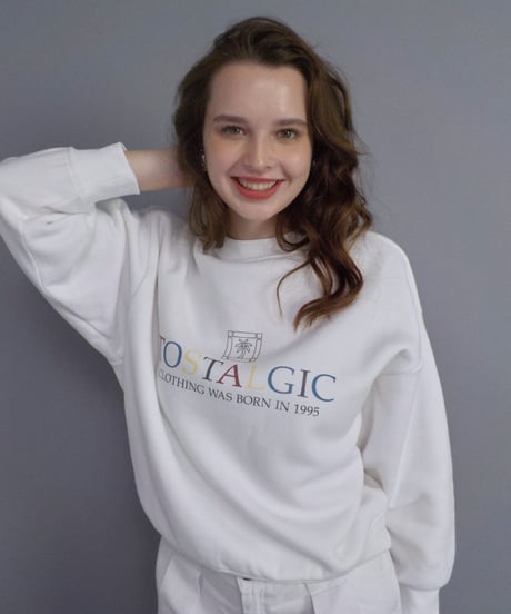 Palm tree sweatshirt / white