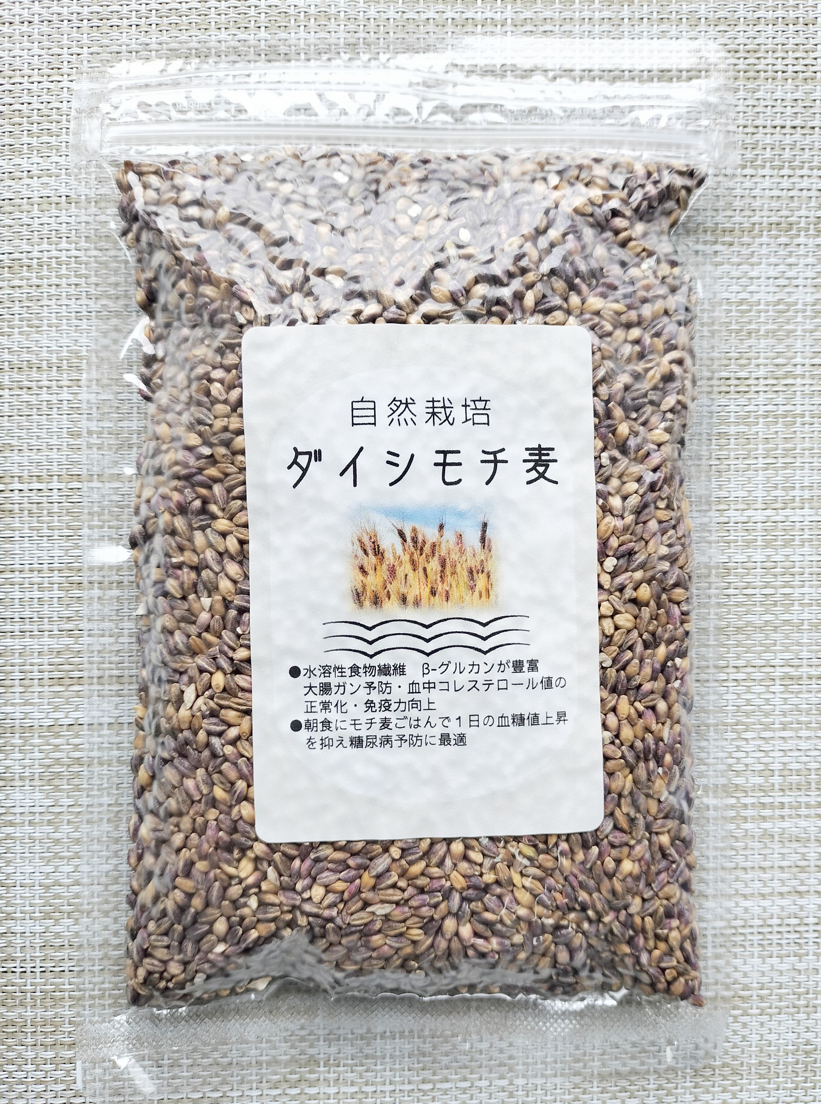 自然栽培　ダイシモチ麦　8kg 自然栽培 R8年産 ダイシモチ麦 【送料185円含む・ポスト投函】300g