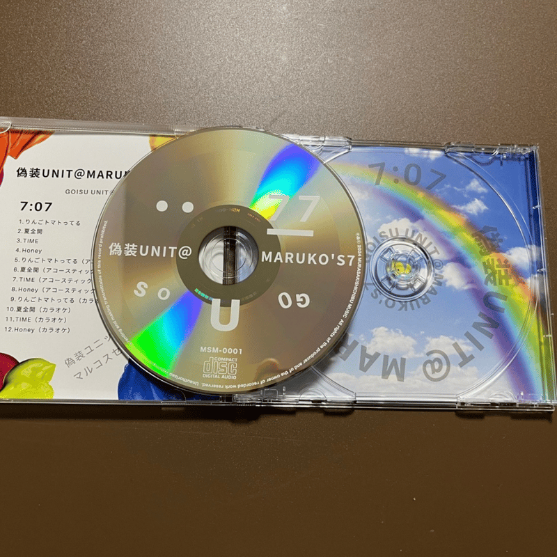 ファーストアルバムCD「7:07」(ナナゼロナナ) | 偽装UNIT＠MARUKO'S7