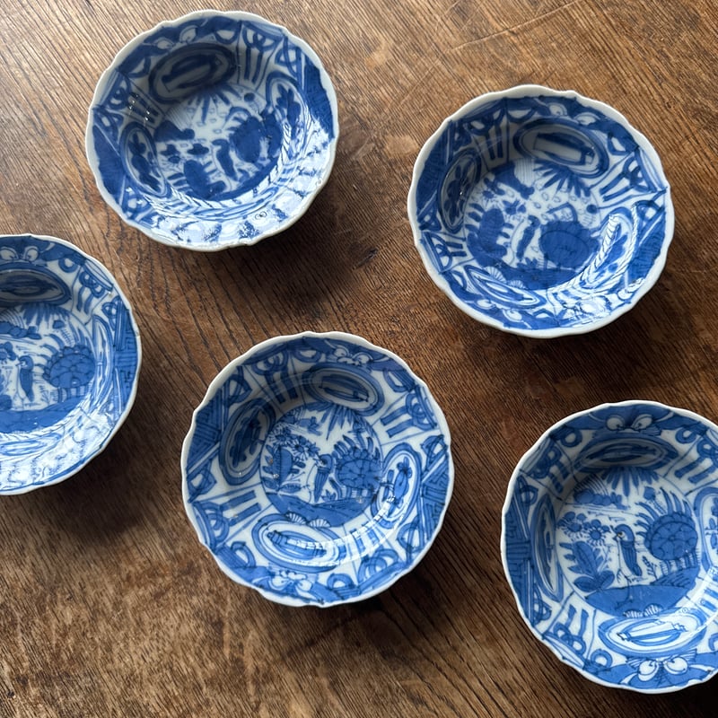 古伊万里 染付芙蓉手文 小皿/手塩皿 5客セット | Kaikaroman ONLINE STORE