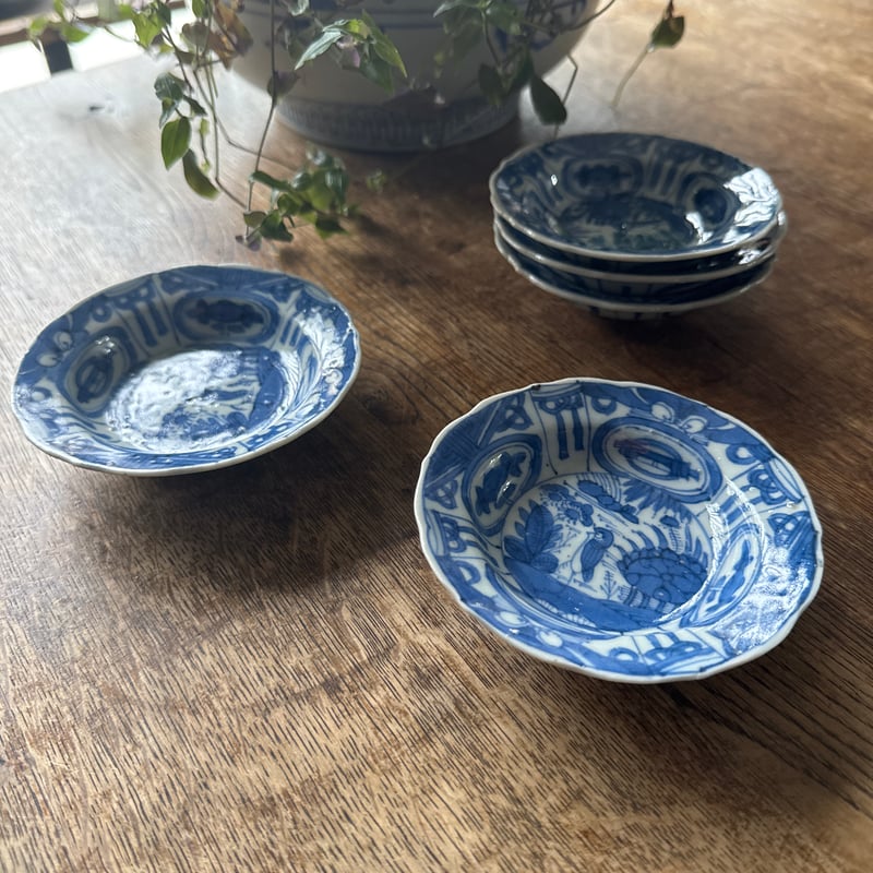 古伊万里 染付芙蓉手文 小皿/手塩皿 5客セット | Kaikaroman ONLINE STORE