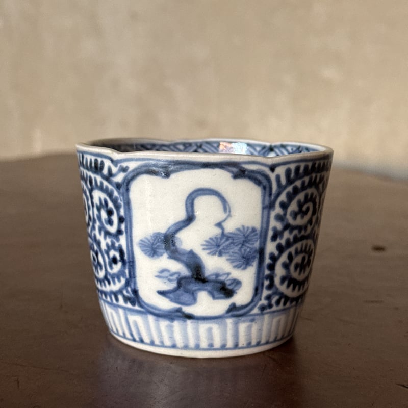 古伊万里 染付蛸唐草窓絵松竹梅文 そば猪口 1客 | Kaikaroman ONLINE STORE