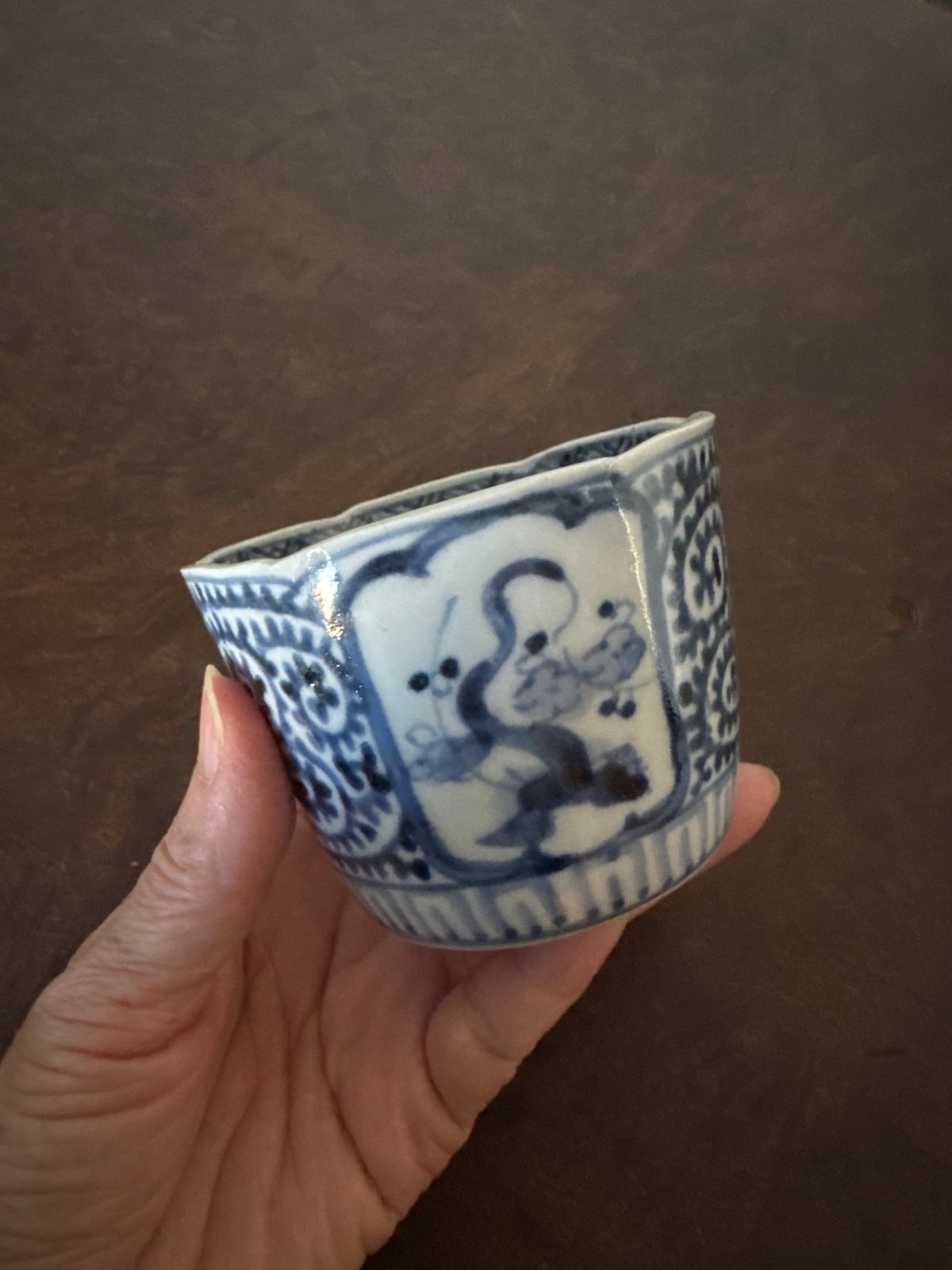 古伊万里 染付蛸唐草窓絵松竹梅文 そば猪口 1客 | Kaikaroman ONLINE STORE