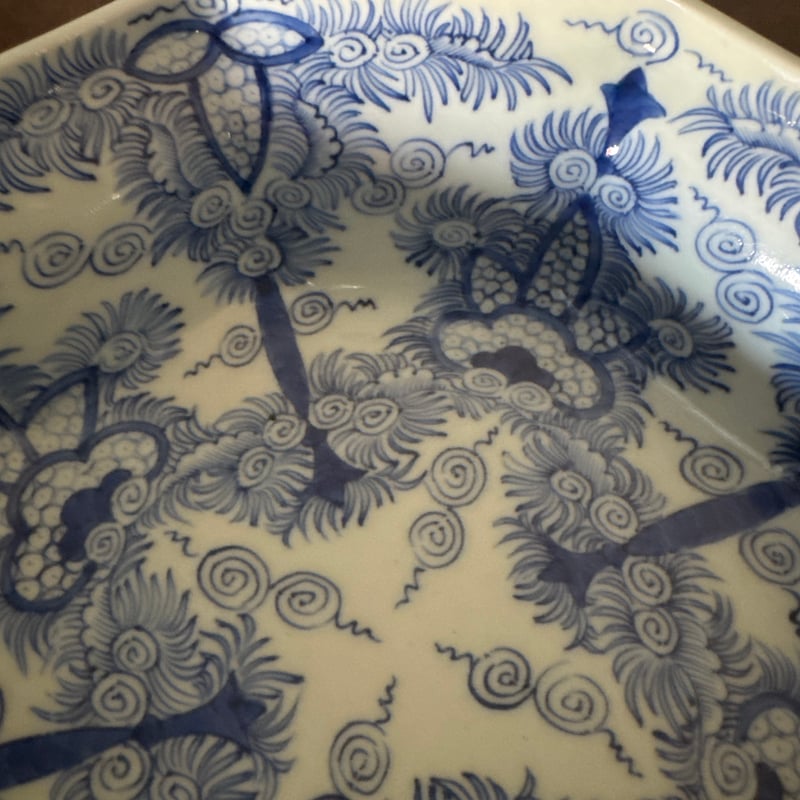 古伊万里 線描葉唐草文 八角形鉢 | Kaikaroman ONLINE STORE