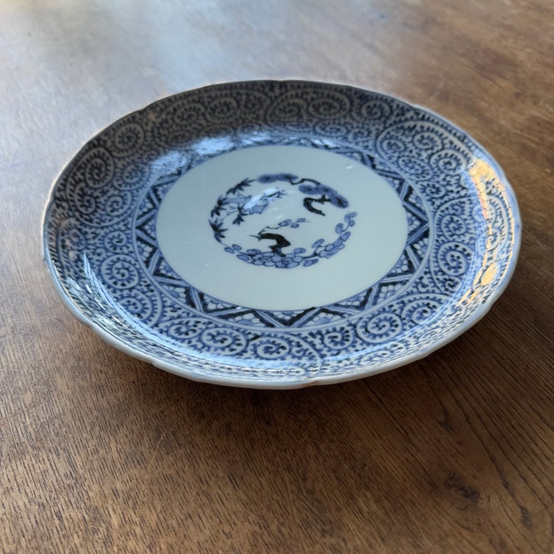 古伊万里 染付蛸唐草文 中皿 22.5㎝ 1枚 | Kaikaroman ONLINE STORE