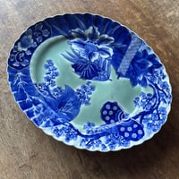 古伊万里 染付白抜花鳥雪輪文 輪花七寸皿 1枚 | Kaikaroman ONLINE STORE
