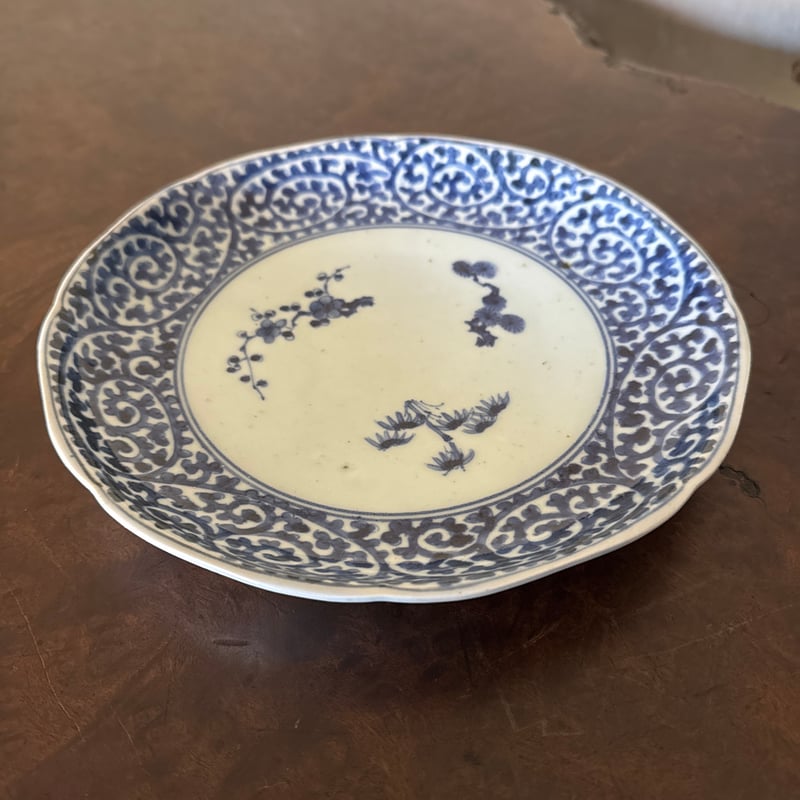古伊万里 染付蛸唐草文 輪花七寸皿 太蛸！ 1枚 | Kaikaroman ONLINE STORE