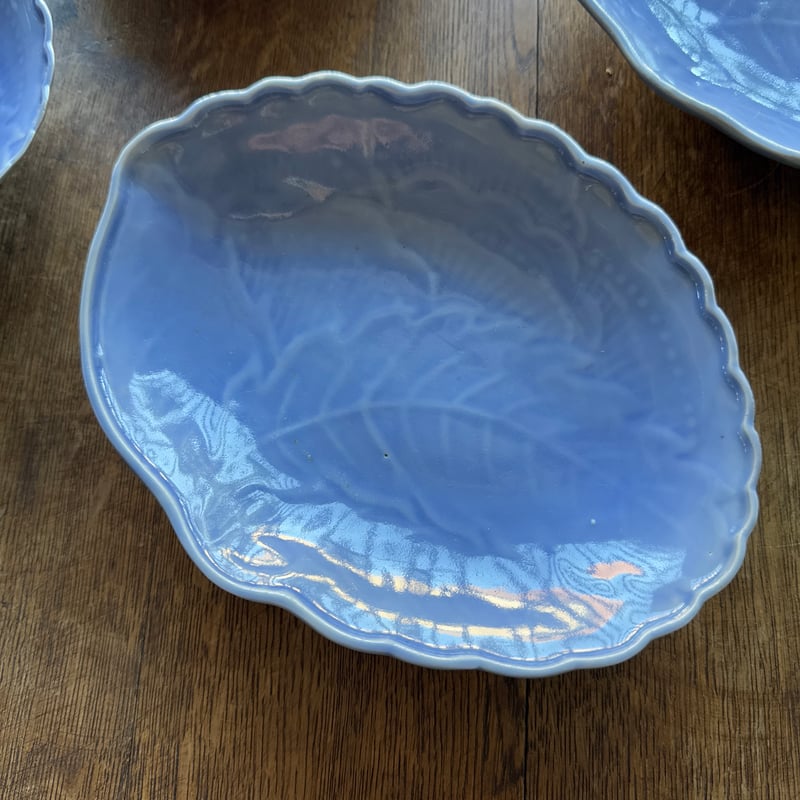 古伊万里 薄瑠璃陽刻葉文 変形皿 5客セット | Kaikaroman ONLINE 古伊万里 薄瑠璃陽刻葉文 変形皿 5客セット | Kaikaroman ONLINE