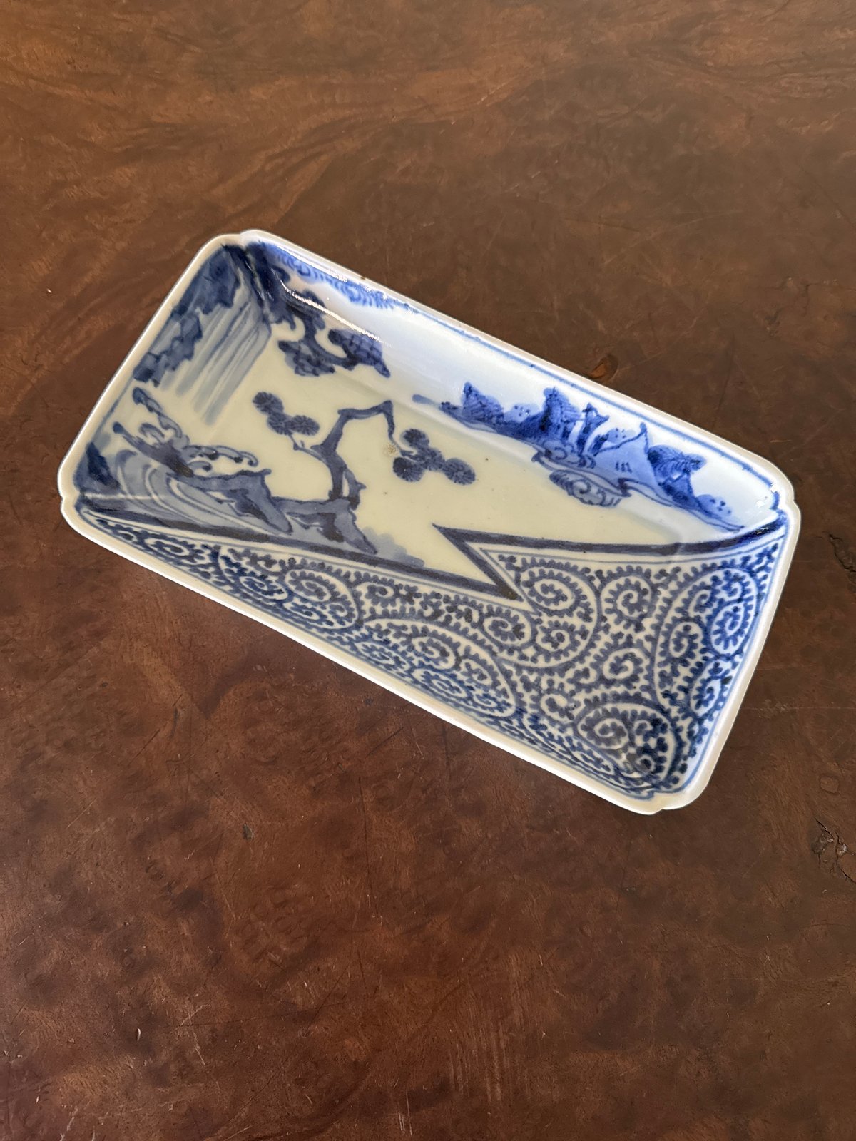 古伊万里　伊万里　染付　古染付　蛸唐草　唐草文　江戸期　蔵出し　中皿　１客 古伊万里 染付蛸唐草文 中皿 22.5㎝ 1枚 | Kaikaroman ONLINE STORE