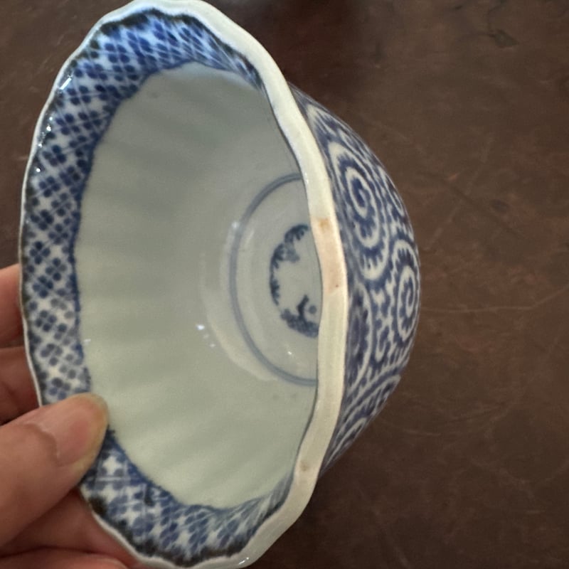 古伊万里 染付蛸唐草文 輪花向付 2客セット | Kaikaroman ONLINE STORE