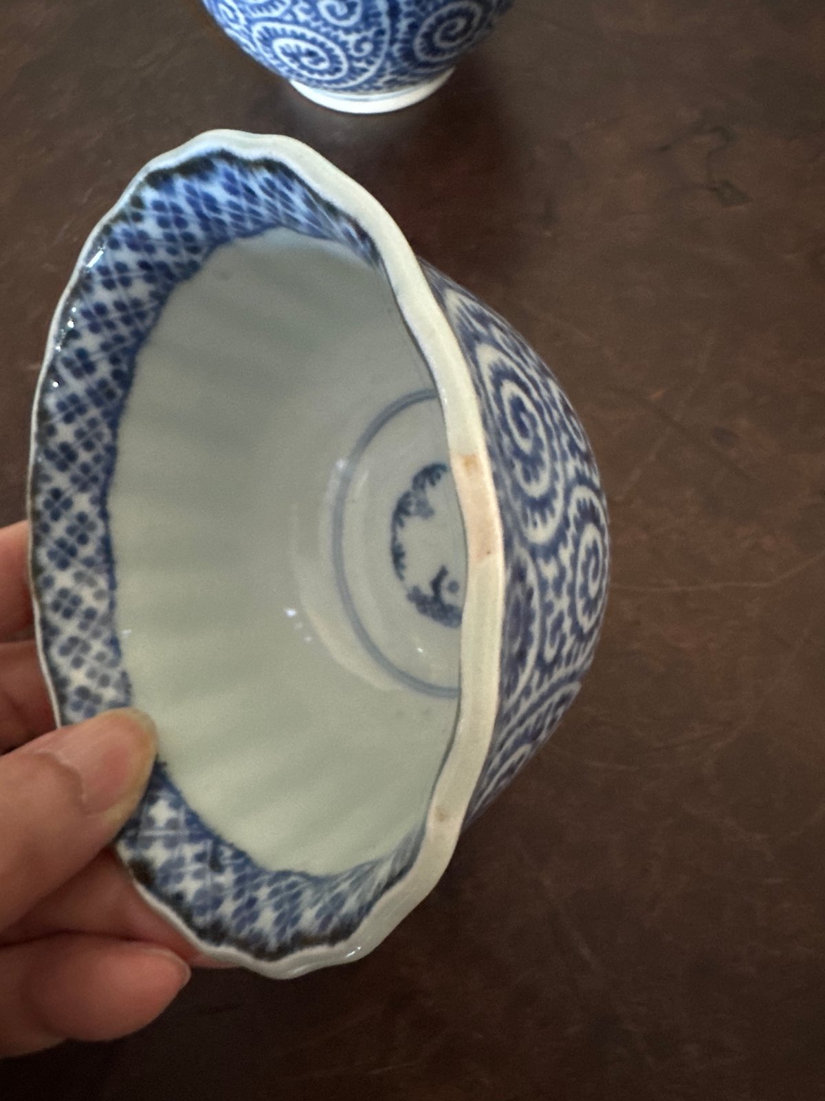 古伊万里 染付蛸唐草文 輪花向付 2客セット | Kaikaroman ONLINE STORE