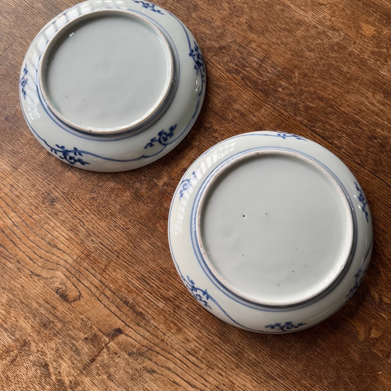 古伊万里 染付花唐草文 中皿(16㎝) 2客セット | Kaikaroman