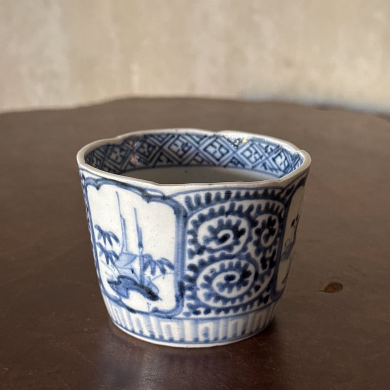 古伊万里 染付蛸唐草窓絵松竹梅文 そば猪口 1客 | Kaikaroman ONLINE STORE