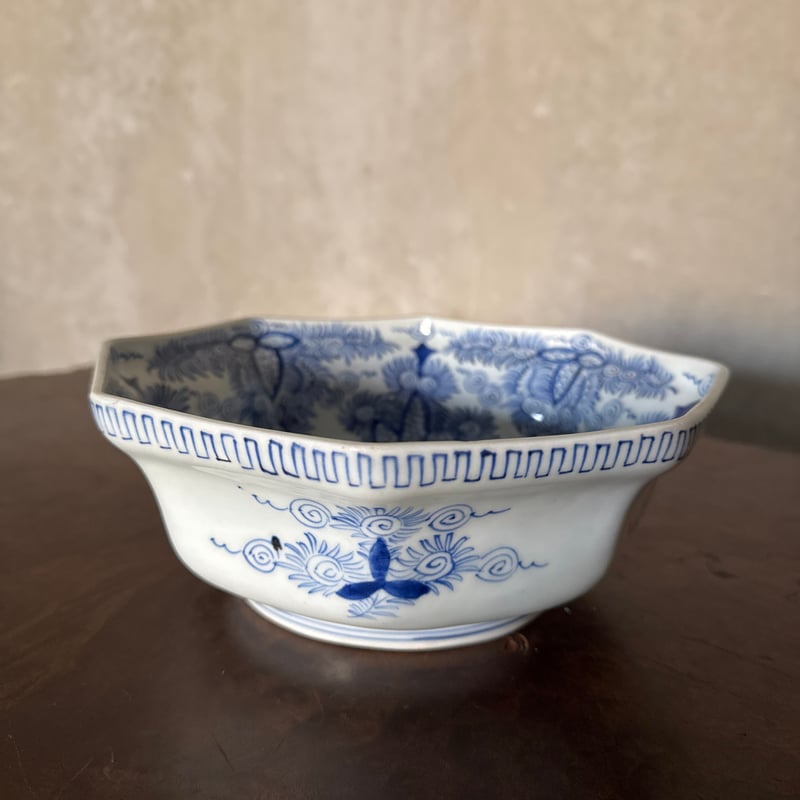 古伊万里 線描葉唐草文 八角形鉢 | Kaikaroman ONLINE STORE