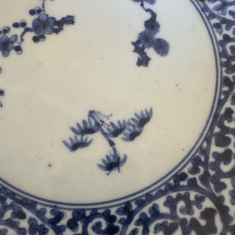 古伊万里 染付蛸唐草文 輪花七寸皿 太蛸！ 1枚 | Kaikaroman ONLINE STORE