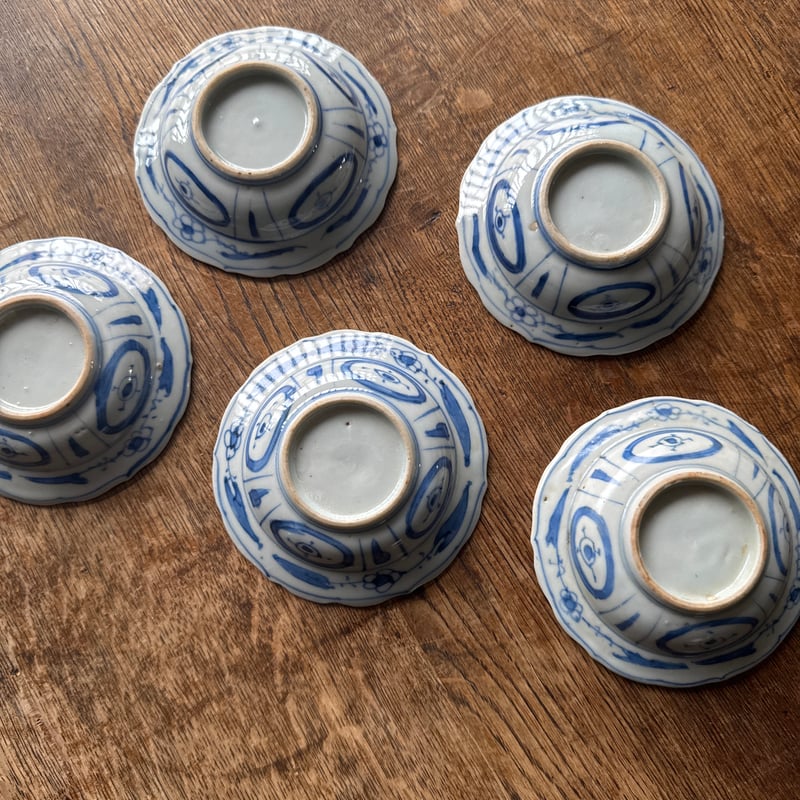 古伊万里 染付芙蓉手文 小皿/手塩皿 5客セット | Kaikaroman ONLINE STORE