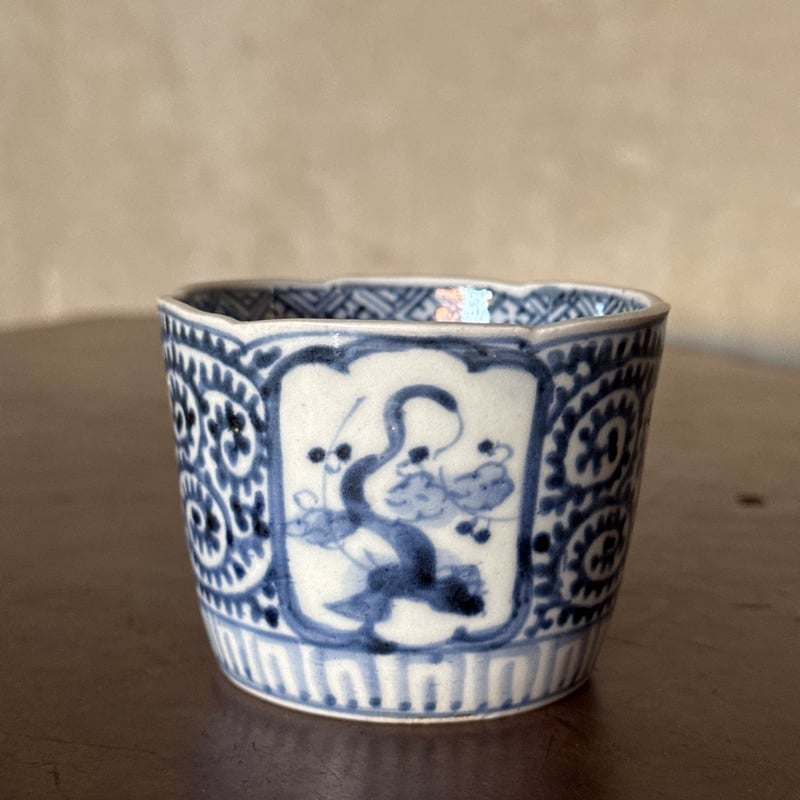 伊万里染付松竹梅図姫猪口　骨董　古伊万里　豆猪口　6R1243wダS 古伊万里 染付 松竹梅図 7寸皿