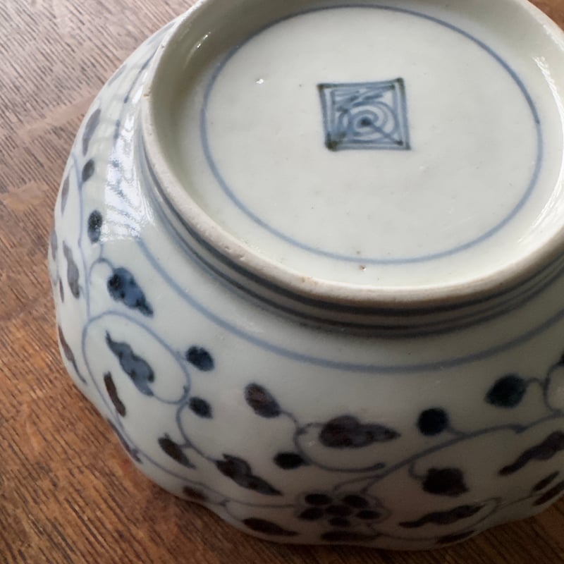 310　古伊万里上手染付角福銘松竹梅くらわんか中皿　無疵美品　江戸中期 310 古伊万里上手染付角福銘松竹梅くらわんか中皿 無疵美品 江戸中期