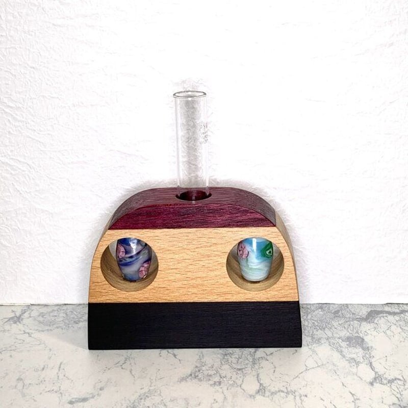 一輪挿し（トンボ玉飾り入り） | アート＆クラフト彩樹