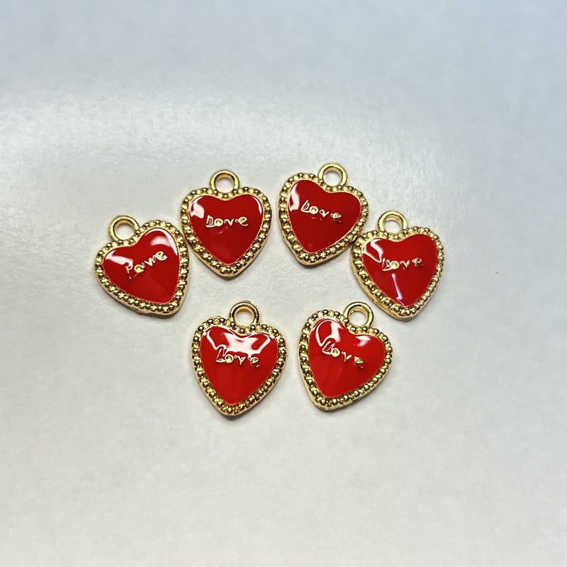 【即購入OK】10個　( #3878 )　大小各5個　白　ハート　チャーム 即購入OK】10個( #3878 )大小各5個白ハートチャーム