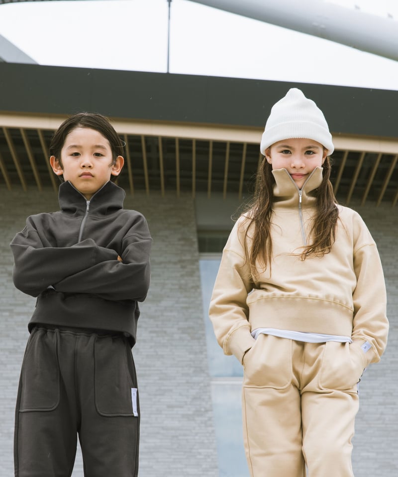KIDS BIG COLLAR HALF ZIP TOP/キッズビッグカラーハーフジップ KIDS BIG COLLAR HALF ZIP TOP/キッズビッグカラーハーフジップ