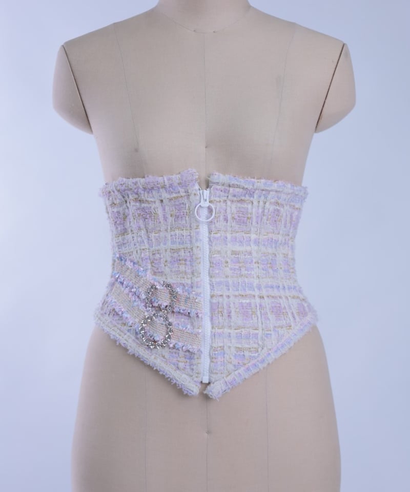 ツイードベルトコルセット パープル | はくまい工房