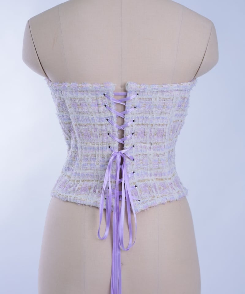 ツイードベルトコルセット パープル | はくまい工房