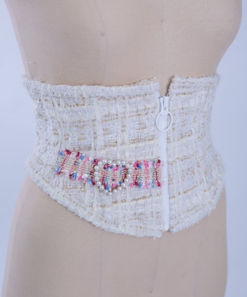 ツイードベルトコルセット ホワイト | はくまい工房