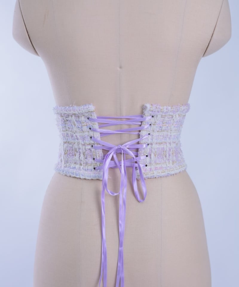 ツイードベルトコルセット パープル | はくまい工房