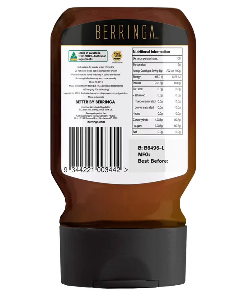 BERRINGA MANUKA HONEY MGO 60+ | BERRINGA honey