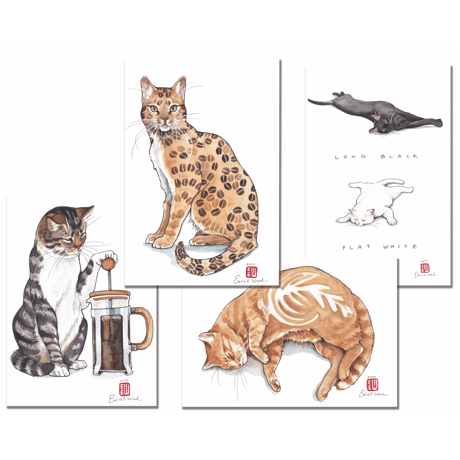「コーヒー猫」ポストカードセット