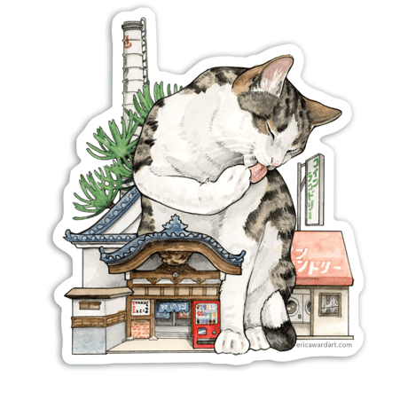 「nekomachi」：銭湯　耐水ステッカー