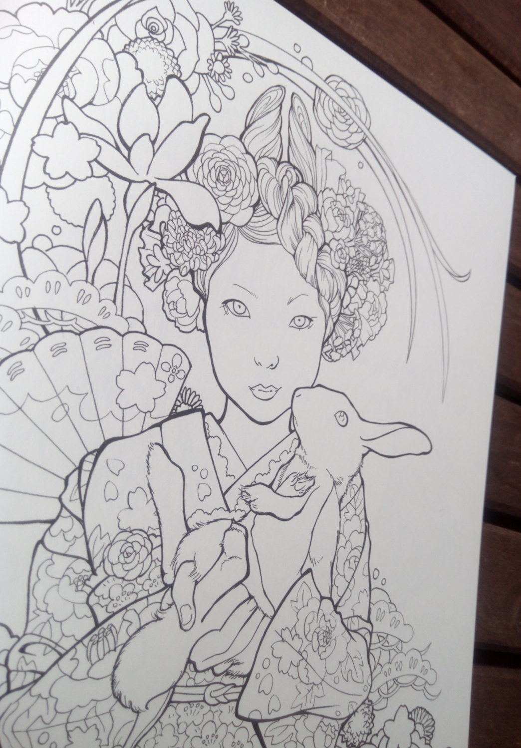 ぬり絵の手本 塗り絵本：華 | Erica Ward Art