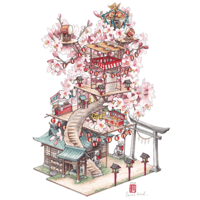 「盆栽：桜祭り」A4ミニポスター