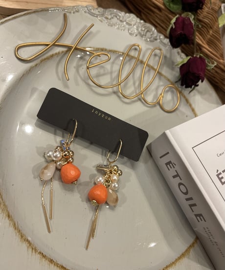 𝒩𝑜.29 オレンジチャームピアス